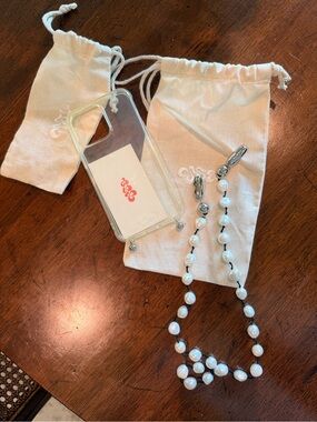 Pearl Beaded Phone Strap with Clear Case OSSA